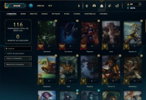 Prata 4 com 70 Champs e 33 Skins + 9 Espolios - League of Legends LOL