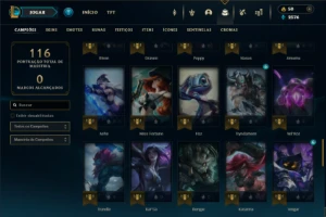 Prata 4 com 70 Champs e 33 Skins + 9 Espolios - League of Legends LOL