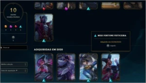 Conta smurf com skins raras incluindo ez prestigio lv 70 g2 - League of Legends LOL