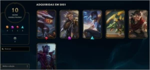 Conta smurf com skins raras incluindo ez prestigio lv 70 g2 - League of Legends LOL