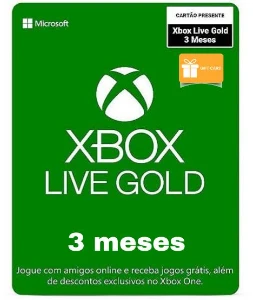 Xbox Live Gold 3 Meses Código Gift Card - Gift Cards