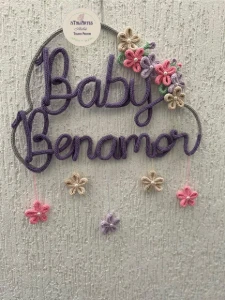 Nuvem com flores Personalizadas em Tricotin - Artesanato e Personalizados