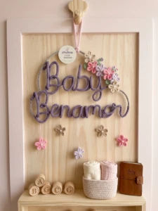 Nuvem com flores Personalizadas em Tricotin - Artesanato e Personalizados