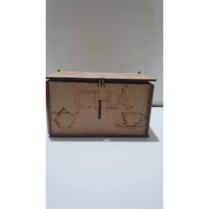 Caixa de chá mdf com divisória personalizada 15x08x08 - Artesanato e Personalizados