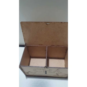 Caixa de chá mdf com divisória personalizada 15x08x08 - Artesanato e Personalizados