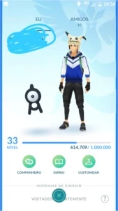 Conta pokémon lvl 33