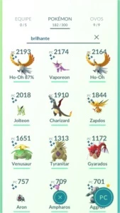 Conta pokémon lvl 33