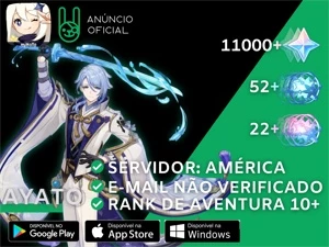 CONTA REROLL GENSHIN IMPACT | AYATO AR5-10 // ENVIO IMEDIATO