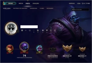 Conta League of Legends - Bronze 4 + 22 Campeões e Skins+ LOL