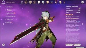 CONTA AR 30+ MONA + KEQING + TUMULO DO LOBO - Genshin Impact