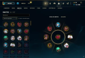 Ouro 1 com 30 Champs e 9 Skins - League of Legends LOL