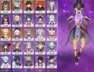 AR 55 CYNO C1 EULA ZHONGLI DILUC KEQING C1 MONA + GARANTIDO - Genshin Impact