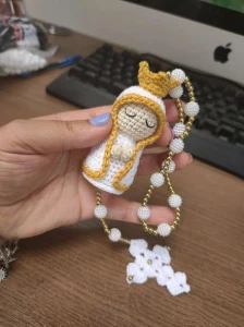 Terço Mariano em Crochê - Artesanato e Personalizados