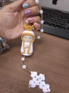 Terço Mariano em Crochê - Artesanato e Personalizados
