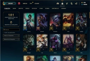 Conta Unranked com 82 Champs e 31 Skins + 1 Rara - League of Legends LOL