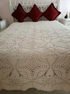 Colcha Crochê Casal/queen Superluxo - Artesanato e Personalizados