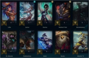 Conta league of legends 75Champions 44Skins 139Icones LOL