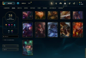 Bronze 4 com 85 Champs e 38 Skins - League of Legends LOL