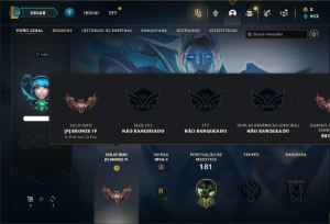 Bronze 4 com 85 Champs e 38 Skins - League of Legends LOL