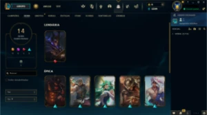 CONTA LOL DIAMANTE 4, 14 skins + espólios - League of Legends