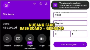 Dashboard Nubank Fake Black Pix-Comprovante +Gerador Notific - Digital Services