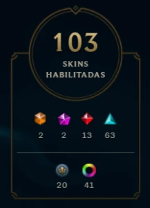 conta do LoL - Prata 3 - 103 Skins - League of Legends