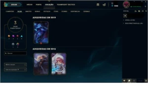 Conta de lol Diamante 4, 3 Skins e 10 Fragmentos de Skins - League of Legends