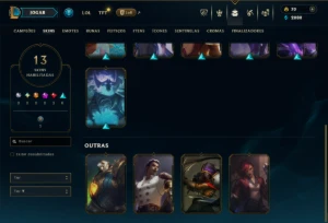 Unranked com 35 Champs e 13 Skins - League of Legends LOL