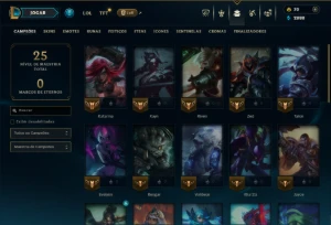 Unranked com 35 Champs e 13 Skins - League of Legends LOL