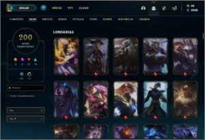 Conta platina 3 com 85 champs. 200 skins e 350K de katarina - League of Legends LOL