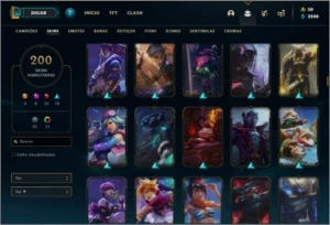 Conta platina 3 com 85 champs. 200 skins e 350K de katarina - League of Legends LOL