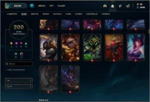 Conta platina 3 com 85 champs. 200 skins e 350K de katarina - League of Legends LOL