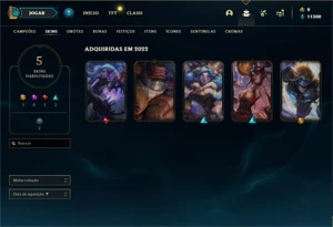 Conta bronze 1 com 25 Champs e 5 Skins + 2 Fragmentos - League of Legends LOL