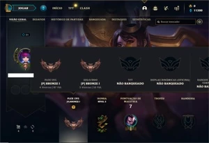 Conta bronze 1 com 25 Champs e 5 Skins + 2 Fragmentos - League of Legends LOL