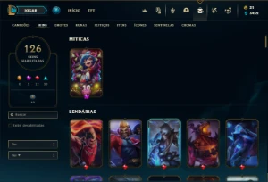 Conta bronze 1 com 92 Champs e 126 Skins - League of Legends LOL