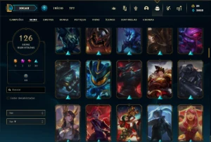 Conta bronze 1 com 92 Champs e 126 Skins - League of Legends LOL