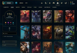 Conta bronze 1 com 92 Champs e 126 Skins - League of Legends LOL