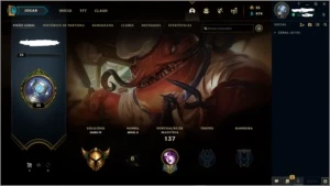 Conta de league of legends Gold 4  ( skins Vitoriosa 2014  ) LOL