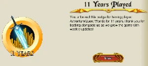 Conta com 11 Anos / Mid Game Base HC e Rare Rarity - Adventure Quest World AQW