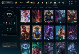 Conta no LOL com mais de 325 Skins e 35 cromas - League of Legends