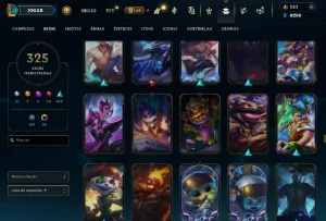 Conta no LOL com mais de 325 Skins e 35 cromas - League of Legends