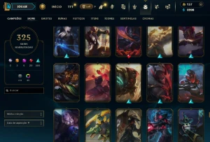 Conta no LOL com mais de 325 Skins e 35 cromas - League of Legends