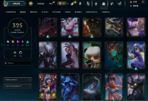 Conta no LOL com mais de 325 Skins e 35 cromas - League of Legends