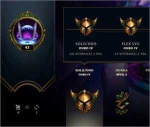 CONTAS ELO GOLD NO LEAGUE OF LEGENDS LOL