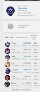 CONTA SMURF D4 MAIN SUPORTE 60% DE WIN - League of Legends LOL