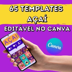 Pack Canva para Açaí: Mais de 60 Artes 100% Editáveis - Outros