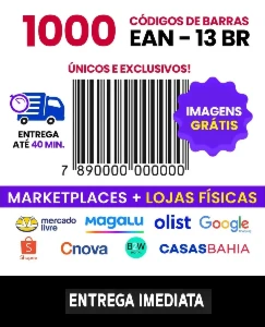 Gerador 1000 Códigos De Barras Ean 13 789 Para Marketplace - Outros