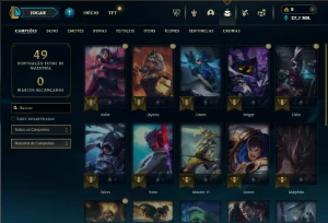 Mestre com 21 Champs e 2 Skins + 8 Fragmentos - League of Legends LOL