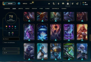 Conta Unranked com 110 Champs e 78 Skins + 2 Prestigios - League of Legends LOL
