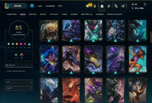 Esmeralda 4 com 150 Champs e 85 Skins ( MID / ADC / JG ) - League of Legends LOL